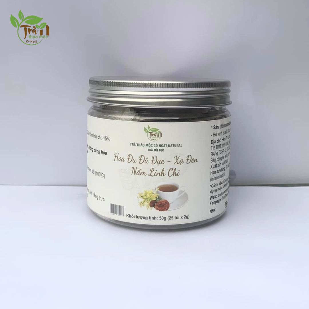 Trà hoa đu đủ đực xạ đen, nấm linh chi Cô Ngát