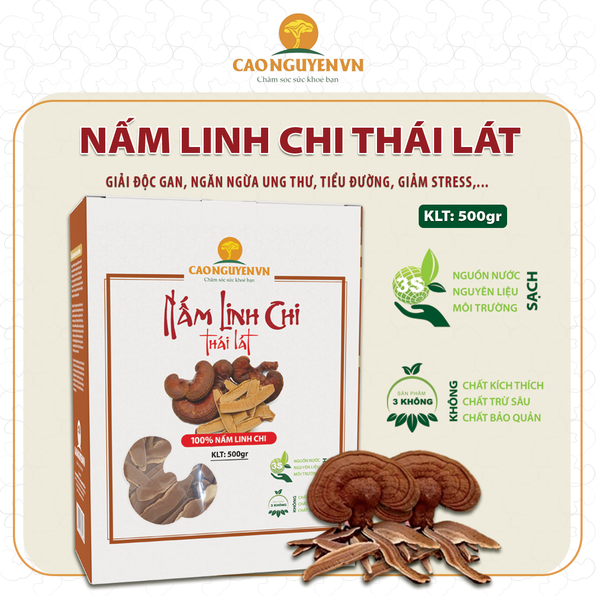 Nấm Linh Chi Thái Lát